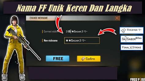nama ff keren pilihan adaptif yang favorit efisien image 1