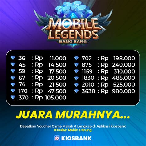 Galeri foto top up ml murah dengan pulsa menyediakan Bank Alt sangat lengkap sambil nonton iklan past untuk sekarang dapat cashback di dashboard utama